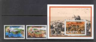 1982 ST.KITTS. SPECIMEN OVERPRINTED SIEGE SET + M.SHEET  