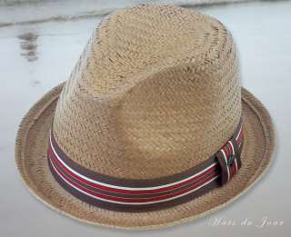 Peter Grimm Caramel Natural Straw Stingy Brim Fedora Styled Hat 