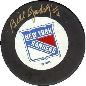  Bill Gadsby autographed Hockey Puck (New York Rangers 