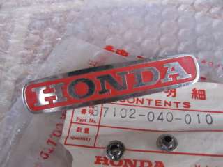 HONDA C50 C65 C70 C90 C86 FRONT EMBLEM LOGO BADGE RED GENUINE NOS 