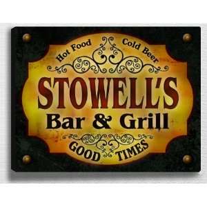  Stowells Bar & Grill 14 x 11 Collectible Stretched 