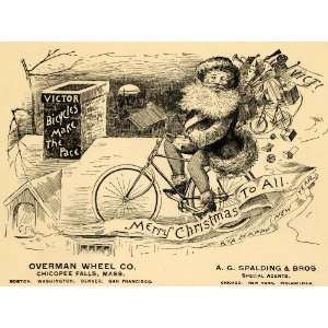   Victor Bicycle Overman Wheel Xmas   Original Print Ad: Home & Kitchen