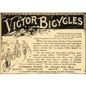  1891 Ad Victor Bicycles Overman Wheel Chicopee Falls 