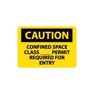   Space Class__permit Required For Entry Safety Sign: Home Improvement