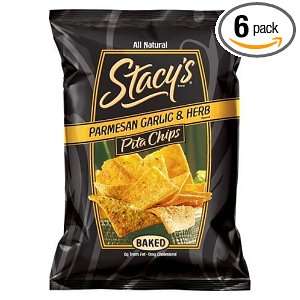 StaceyS Pita Parmesan Chips, 3 Ounce (Pack of 6):  Grocery 