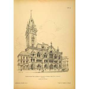   Rathaus Hall Dortmund Germany Hubert Stier   Original Halftone Print