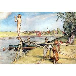   Carl Larsson   24 x 16 inches   A Good Place For Swimming: Home