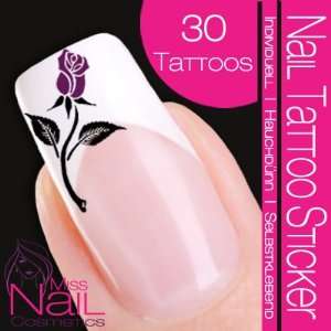  Nail Tattoo Sticker Rose / Flower   berry: Beauty