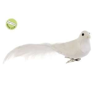  10 Singing Bird w/Long Tail & Metal Clip White (Pack of 12 