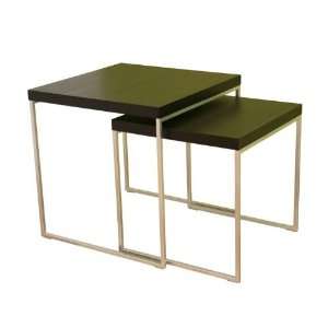   2pcs Side Accent Table   Modern Style Black Oak Finish: Home & Kitchen