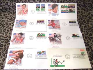   OLYMPICS GAMES FDC FLEETWOOD FIRST DAY COVER STAMP 67 LOT ENVELOPE SET