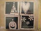   Up 6pc Stamp Set 2004 Halloween 2 two step Carved & Candlelit Pumpkin