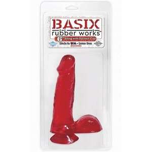  Basix Rubber Works   6 Suction Cup Dong   Red