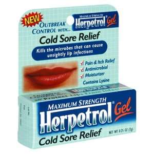  Herpetrol Cold Sore Relief Gel, Maximum Strength, .25 