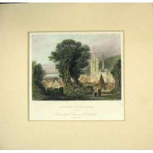    1840 Hand Coloured View Caudebec Seine France Lacey