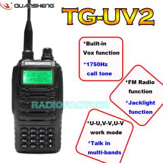 Dual Band TG UV2 VHF + UHF portable radio PTT earpiece  