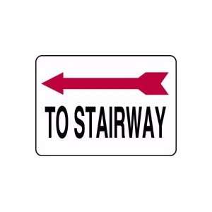  TO STAIRWAY (ARROW LEFT) 10 x 14 Plastic Sign