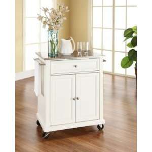 : Crosley Furniture Stainless Steel Top Portable Kitchen Cart/Island 