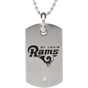    Stainless Steel St. Louis Rams Logo Dog Tag W/Chain: Jewelry