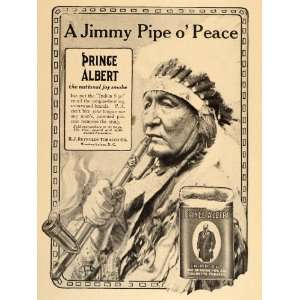  1913 Vintage Ad Prince Albert Tobacco Indian Peace Pipe 
