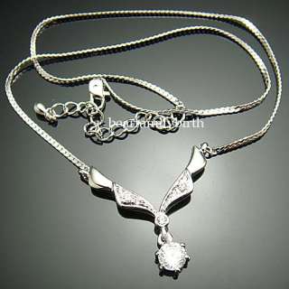 18K white gold Gp Swarovski Crystal fashion necklace 228  
