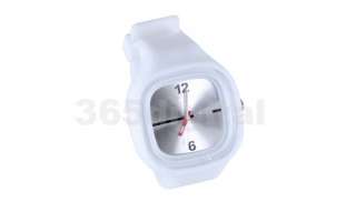   Silicone Unisex Wrist Sports Quartz Rubber Jelly Watch White  