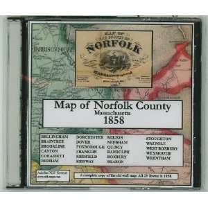  Map of Norfolk County, MA, 1858 CDROM 