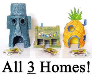   Krusty Krab Easter Island Sponge Bob Homes Houses ALL 3 !!!  