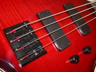 Dean SPIRE Bass,Trans Red, 2 Dean 3 Band Active Pickups  