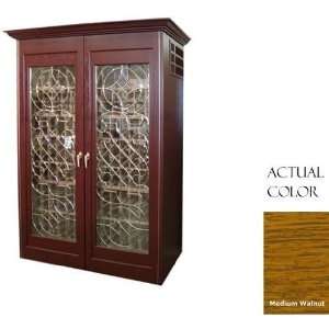   Two Door Wine Cellar   Glass Doors / Medium Walnut Cabinet: Appliances