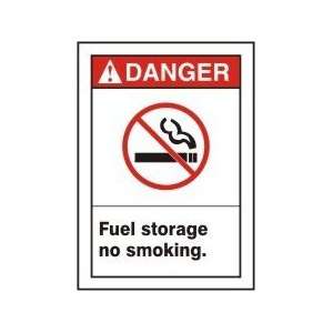   FUEL STORAGE NO SMOKING (W/GRAPHIC) Sign   14 x 10 Dura Plastic