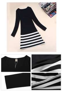   Office Lady Long Sleeve Striped Slim Dress Casual Suit FZ490  