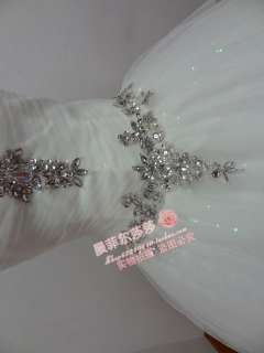 girl women wedding bride dress white/ivory handmade luxurious zipper 