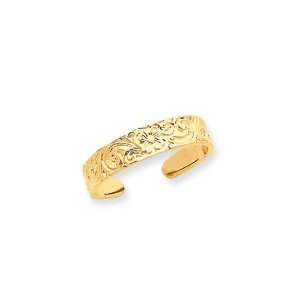 Flower/Scroll Toe Ring in 14 Karat Gold Jewelry