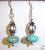 Gorgeous Sterling Silver SOUTHWEST Design TURQUOISE Dangle Earrings 