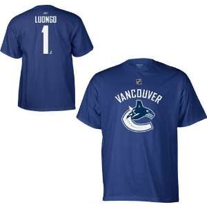  Vancouver Canucks Roberto Luongo Blue Name and Number T 
