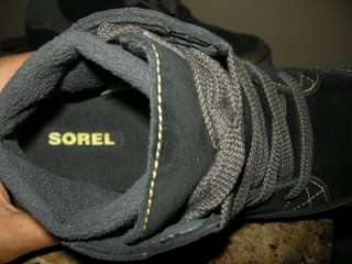 Sorel YOUTH CHESTERMAN Water Resistant BLACK/CYBER YELLOW Chukka Boots 