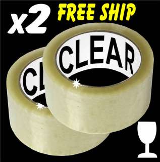 Roll 2x66m CLEAR TAPE Security Box Sealing Sellotape  