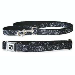  Black Filigree Dog Collar & Leash Set   Large   Frontgate 