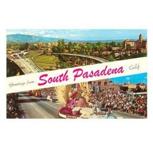  Greetings from South Pasadena, California Premium Giclee 