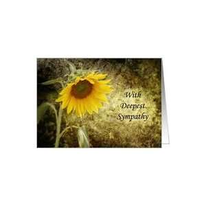 Sympathy Card with Grunge Background and Sunflower Greeting Card Card