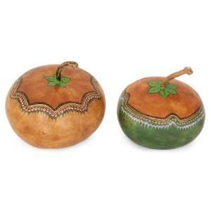  Olinala gourd boxes, Natural (pair)