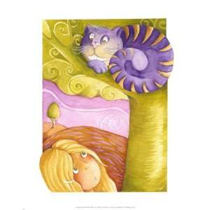  Alice and Cheshire Cat Giclee Poster Print by Gosia Mosz 