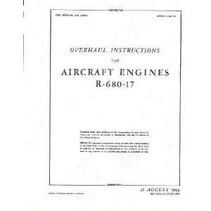   680  17 Aircraft Engine Overhaul Manual Lycoming R 680 Books