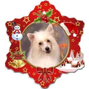  Chinese Crested Porcelain Holiday Ornament
