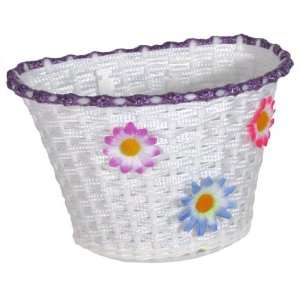  Acclaim Plastic Small Basket White/pink W/flowers Sports 