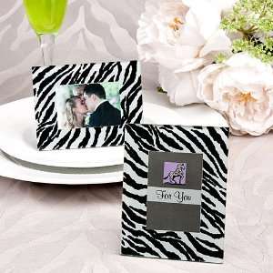  zebra pattern place card holder/picture frame favors 
