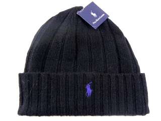   Basic Black/Purple Lamb Wool Beanie Winter Snow Ski Hat Men  