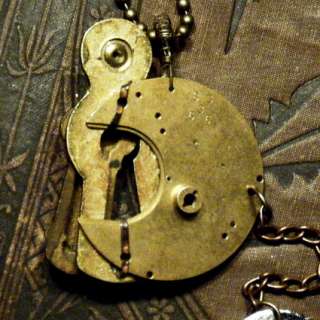 VINTAGE CHARM~Steampunk/Victorian Key Brass Keyhole/Pocket Watch Plate 