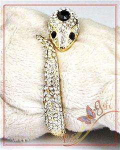 New Swarovski silvery Gold Snake Bracelet Bangle Cuff  
